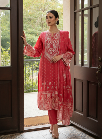 Hot Pink Lawn 3-Piece Summer Wear Set