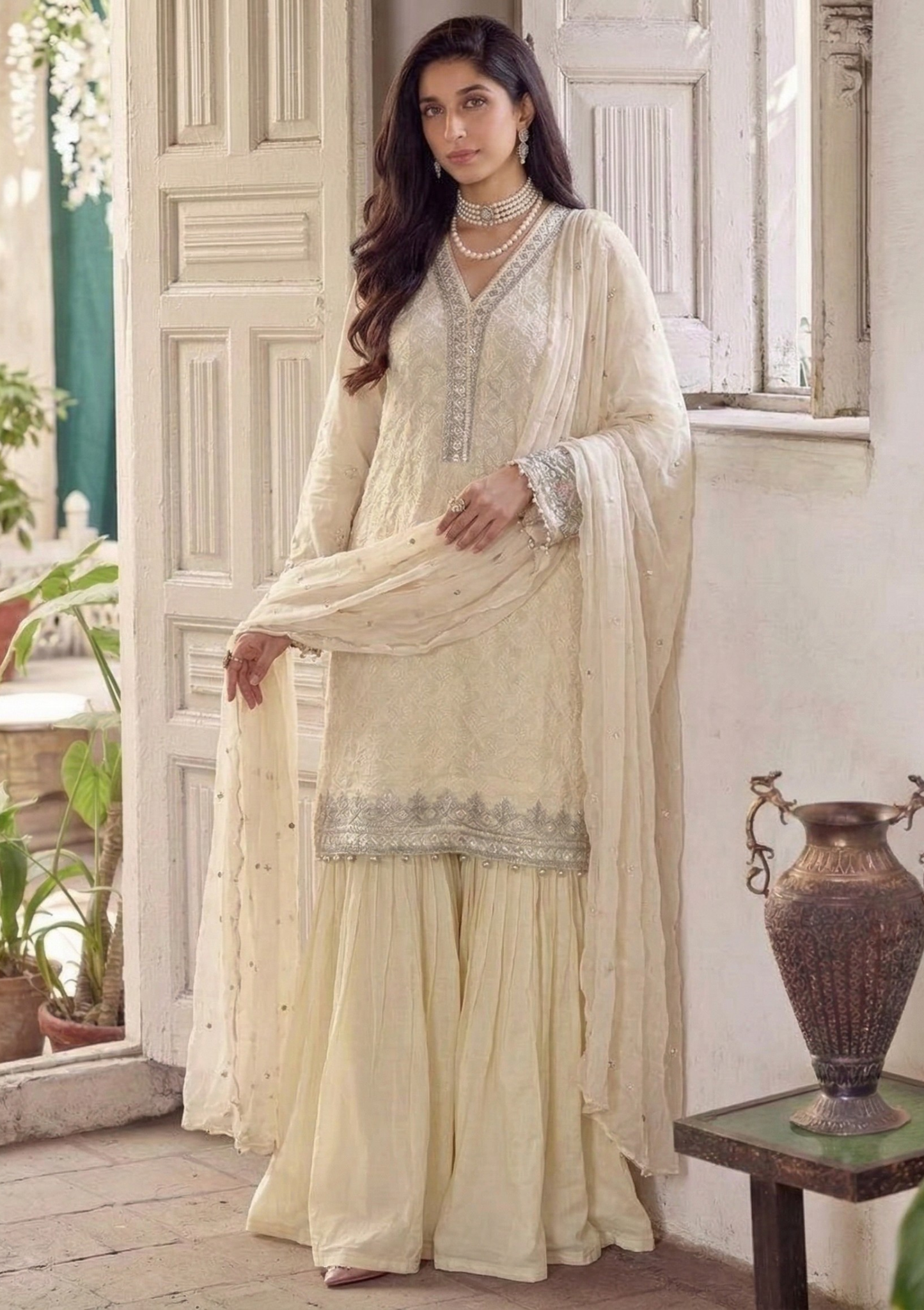 Soft Lemon Embroidered 3-Piece Suit Set