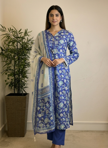 Navy Blue Lawn 3-Piece Daily Wear Set