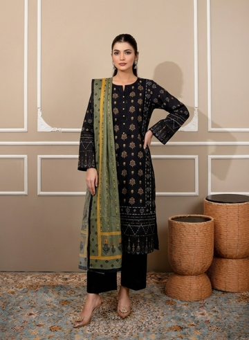 Black Cambric 2-Piece Daily Wear Set