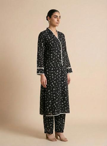 Black Arabic Lawn Co-Ord Daily Wear Set