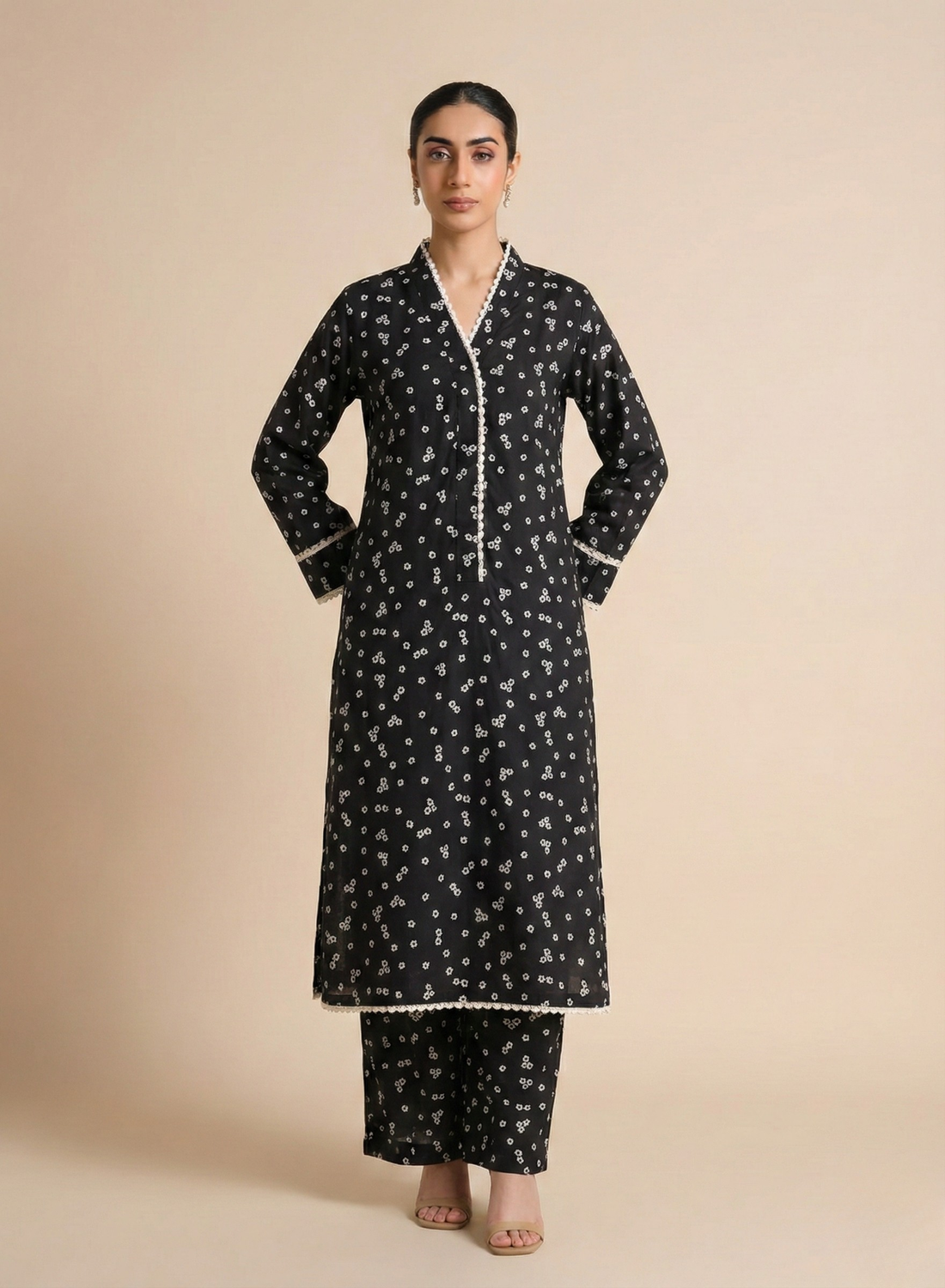 Black Arabic Lawn Co-Ord Daily Wear Set