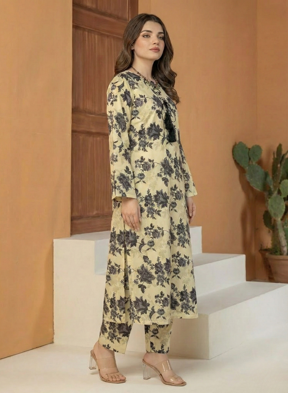 Off White Printed Co-Ord Set