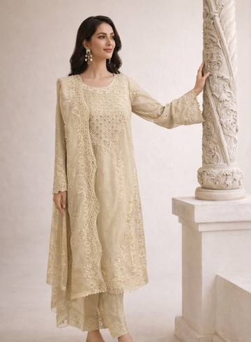 Green Embroidered Kurta Dupatta Set